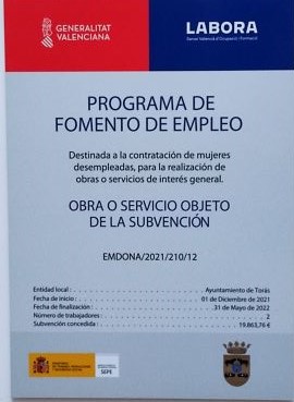 Contratación plan de empleo EMDONA/2021/210/12